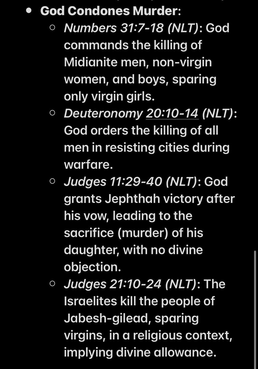 ‘god’ condones slavery grape and murder and is unchanging.