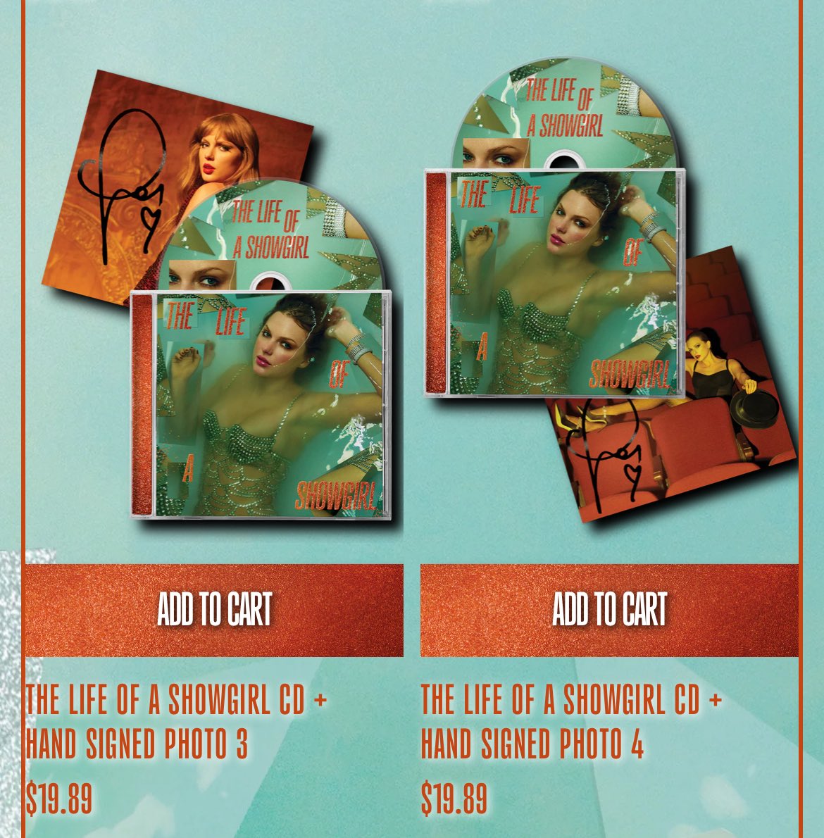 当日発送　The Life of a Showgirl サイン入り　CD セット THE LIFE OF A SHOWGIRL CDサインPHOTO2④ Taylor Swift - The Life of