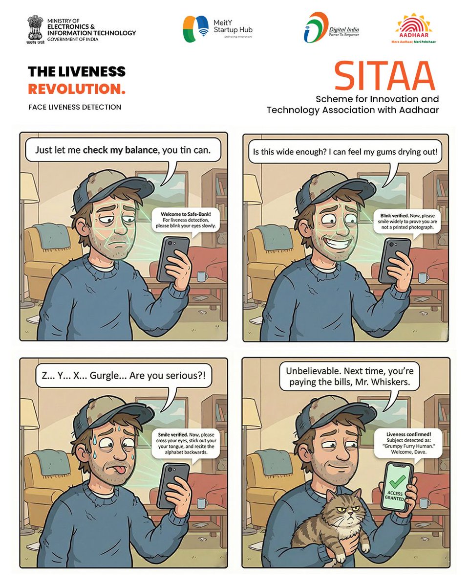 meitystartuphub's tweet image. SITAA is redefining the future of Liveness Detection.
Unique Identification Authority of India (UIDAI) is here with the Face Liveness Detection Challenge.

Registrations Closing Soon

Learn more &amp;amp; register:
sitaa-ready.vercel.app

#SITAA #MSH #UIDAI