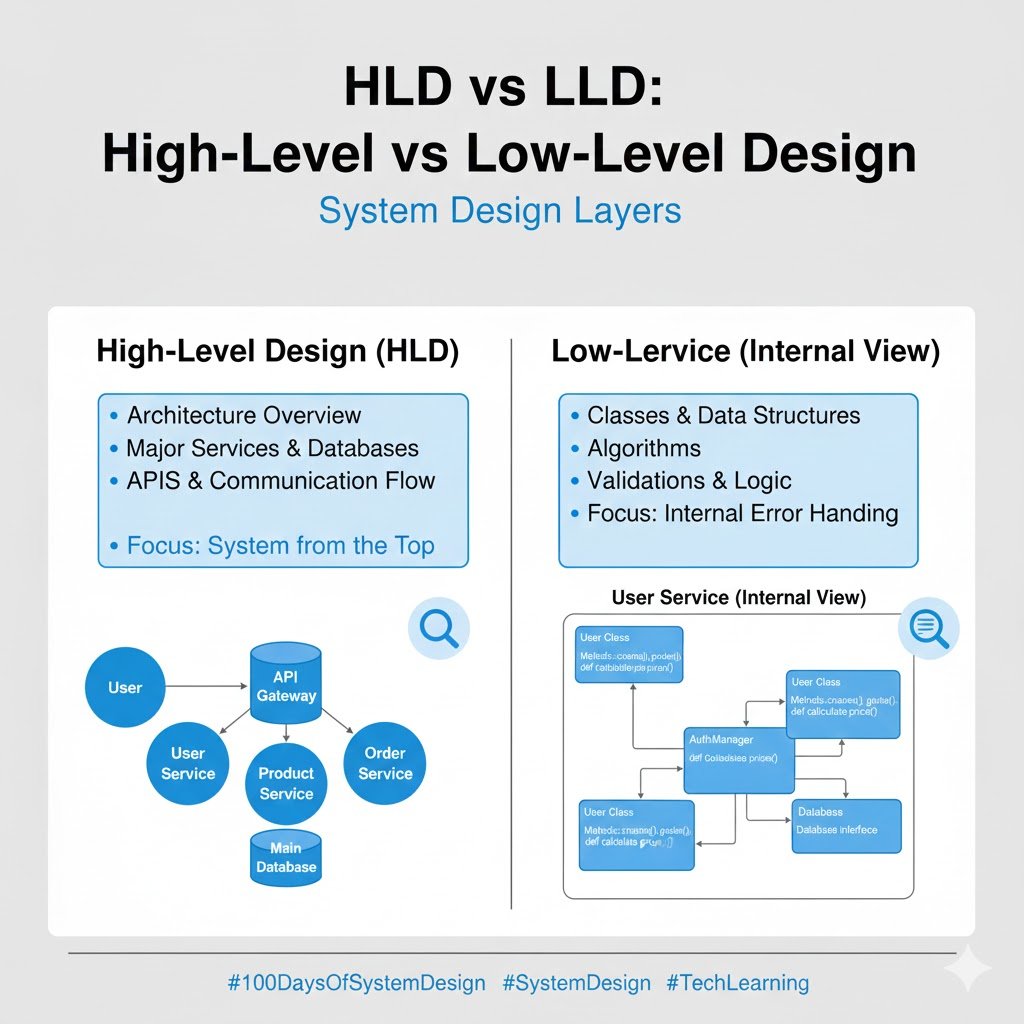techbysandeep's tweet image. 🚨 Day 1 of #100DaysOfSystemDesign - What is System Design?

1️⃣ What is System Design?
→ Planning how a software system should work before coding
→ Defines architecture, data flow, components and communication
→ Blueprint for building scalable, robust applications

2️⃣ Why…
