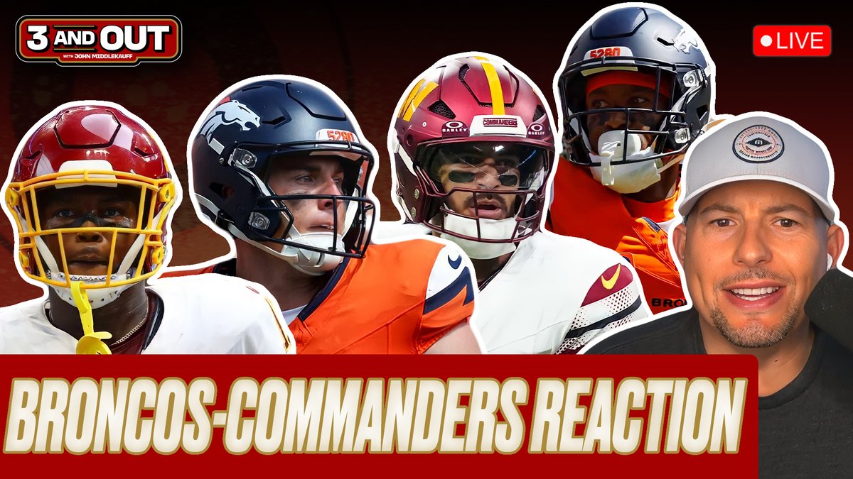 We are LIVE with <a href="/JohnMiddlekauff/">John Middlekauff</a> reacting to a Broncos SNF win over the Commanders! 

Join us here: youtube.com/live/cCHZQEPnX…