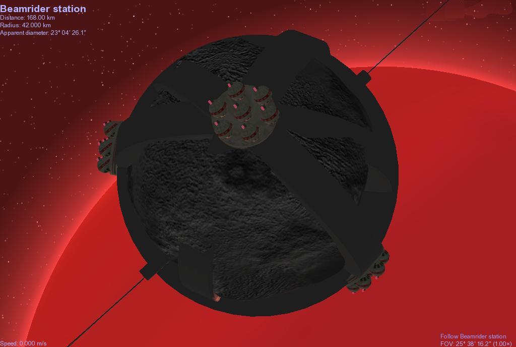 mikusingularity's tweet image. (Orion&apos;s Arm) In 2610 (641 AT), a Beamrider station was built at the brown dwarf Epsilon Indi Ba (Praxis).

A network of boostbeam stations for magnetic sail ships would be built at brown &amp;amp; red dwarves, many of them run by the Deeper Covenant, known for their cooperative culture.