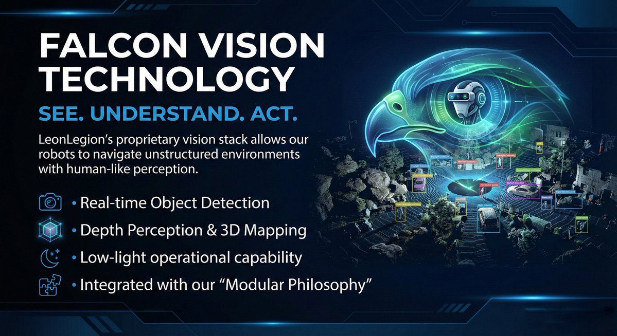 leonrobotics's tweet image. 🤖 FalconVision: the new vision stack powering LeonLegion robotics.
Real-time perception, rock-solid tracking, and intelligent depth awareness, built for high-performance autonomous systems.

#AI #Robotics #FalconVision #Navigation #Autonomous #Perception #SLAM #SensorFusion