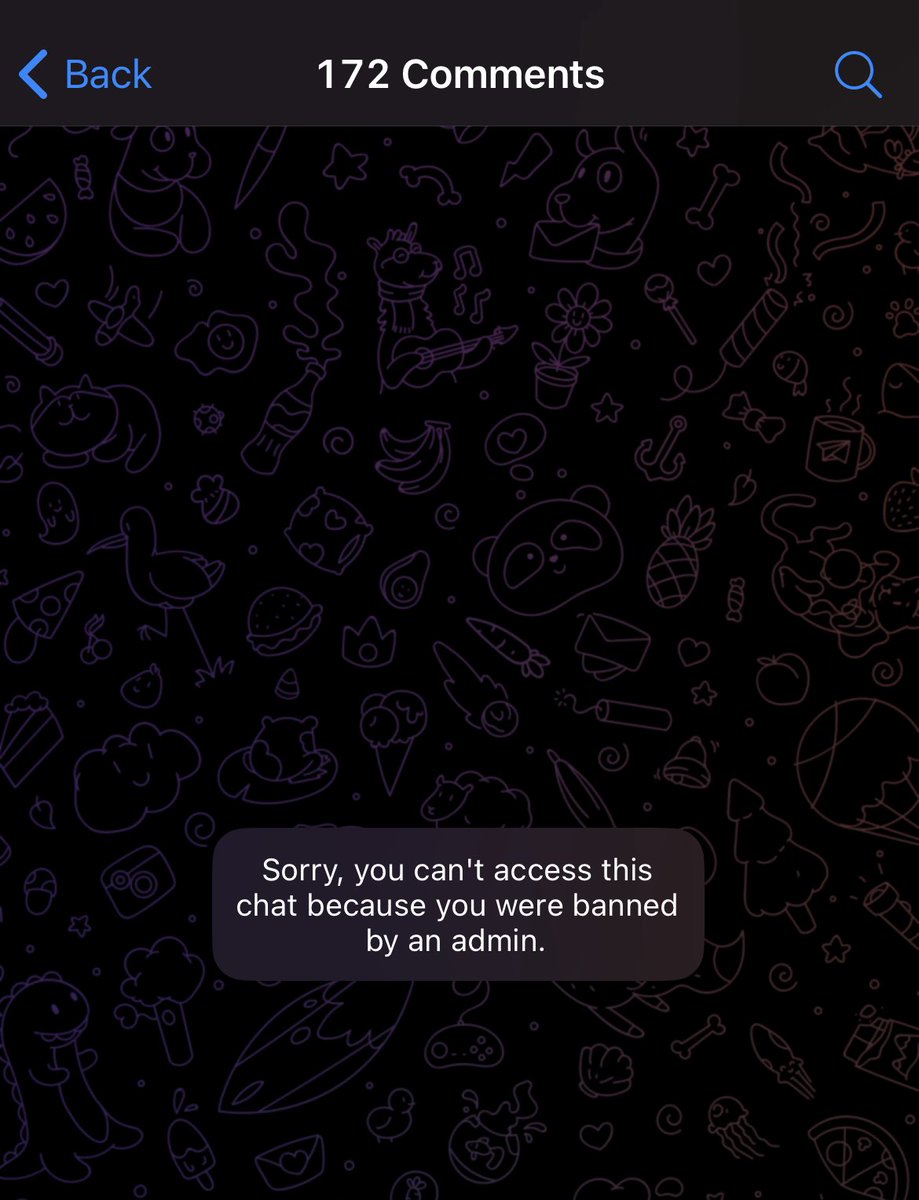 I have been banned from Mr frogs telegram chat group 😭