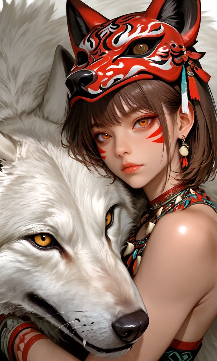 Running with the wolves...

Created with Dreams &amp; Lace, link: pixai.art/model/19457376… <a href="/PixAI_Official/">PixAI</a> #pixai #AIイラスト #Pixaiart #AiAnime #PixAIMask