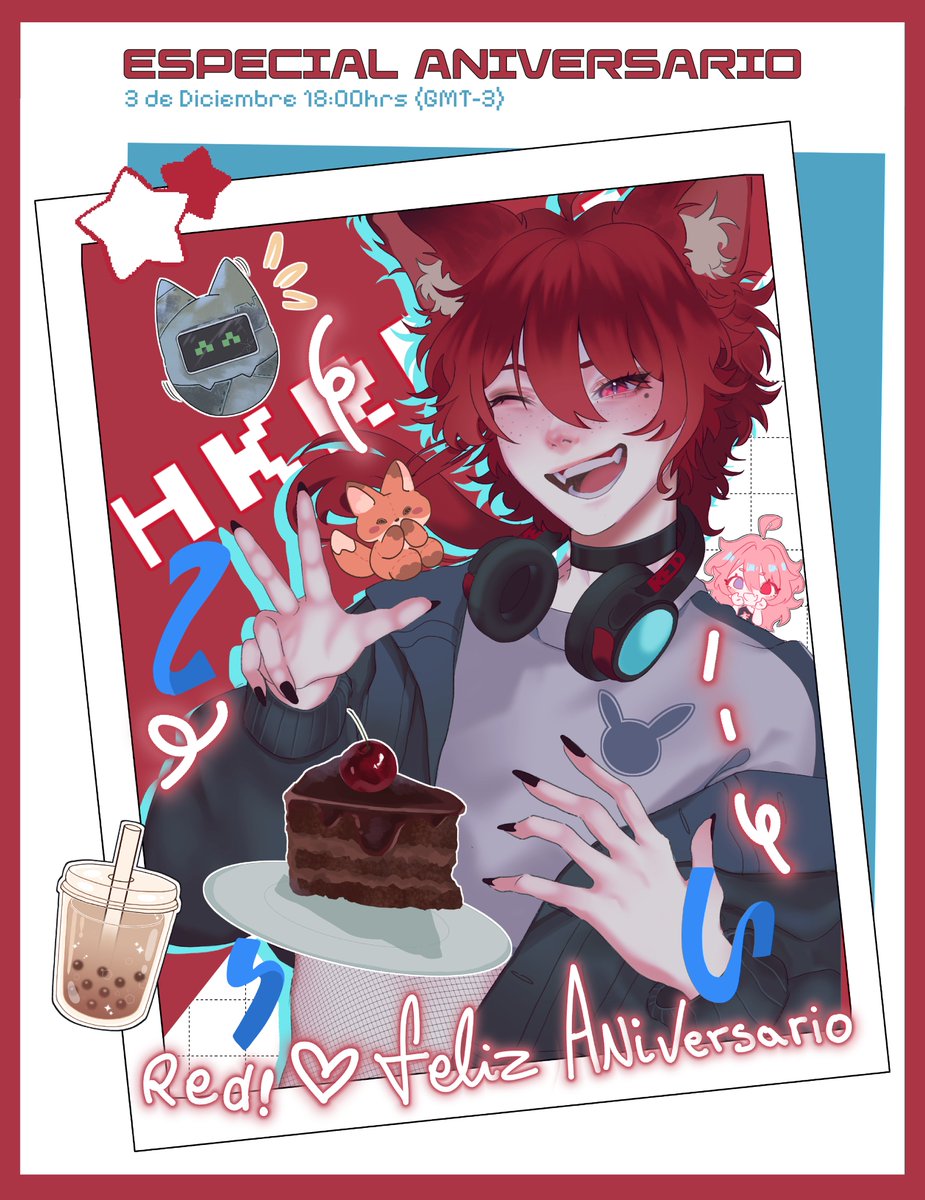 Owa humanitos!  
Vengo humildemente a invitarlos para el 3 de Diciembre  que es mi segundo aniversario aquí con ustedes <3 
de verdad me haría mucha ilusión poder verlos <3
 
#Vtuber #VtuberEs #VtuberUprising