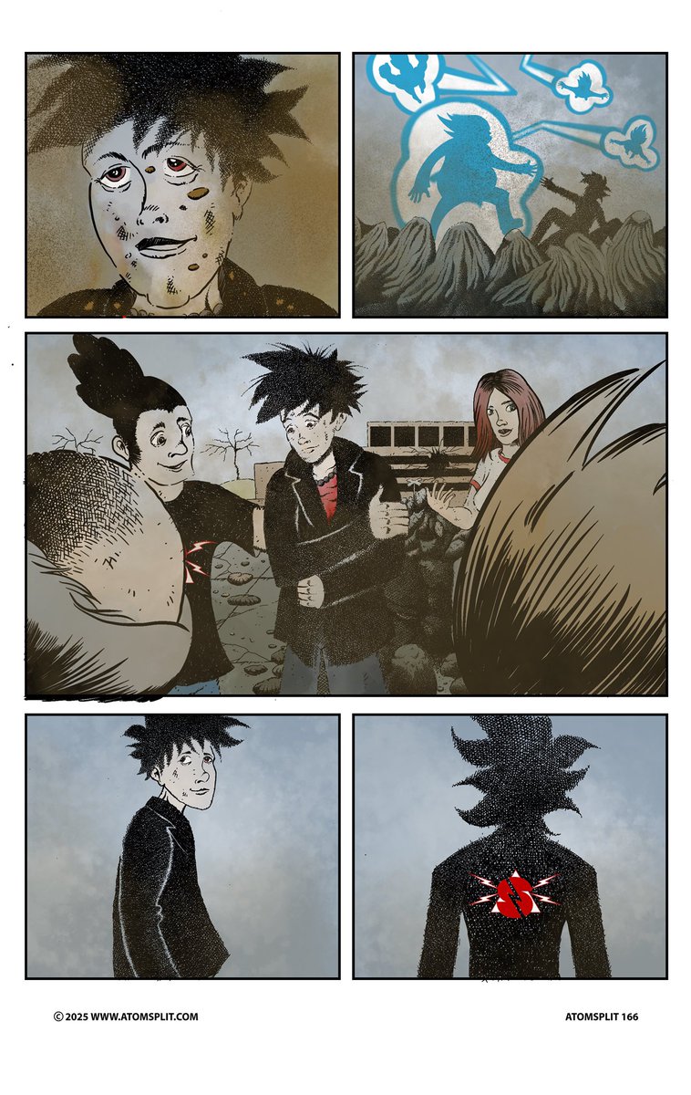 LDDLMikeD's tweet image. Colors are done. Time to add the lettering and wrap up this 166 page comic. #atomsplit #indiecomics #indierock #atlanta