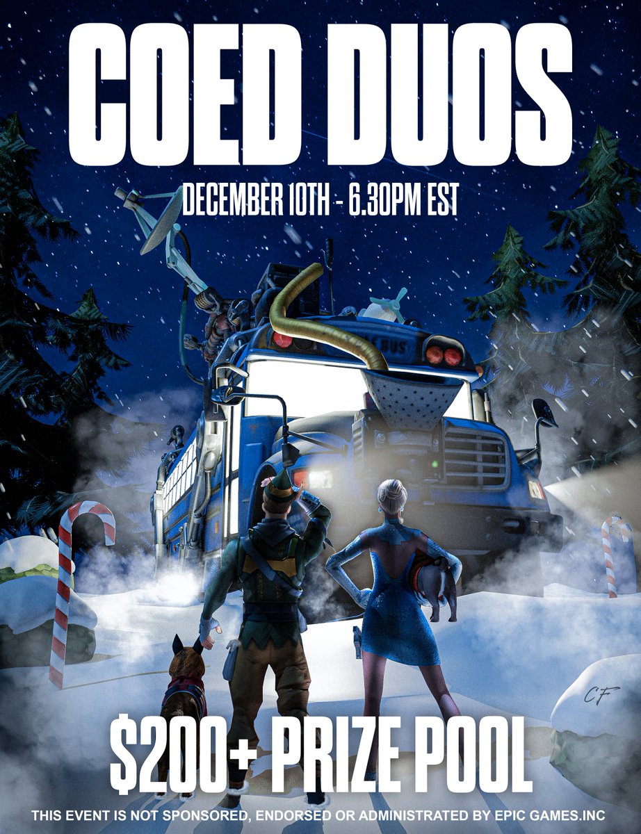 🧑‍🤝‍🧑CO-ED DUOS BUILD TOURNEY 🧑‍🤝‍🧑

📅 DECEMBER 10 2025 | 6:30 PM EST
🎮 CO-ED BUILD
📍 NAC
💰 $200+ PRIZEPOOL

♻️ Like &amp; Retweet
✅ Follow <a href="/ohkyleigh/">Kyleigh</a>
✏️ Reply and tag your teammates

Thank you
<a href="/TheCodfatherOg/">KCP TheOGCodfather</a>
for making this poster if you ever need a poster i def recommend <3.