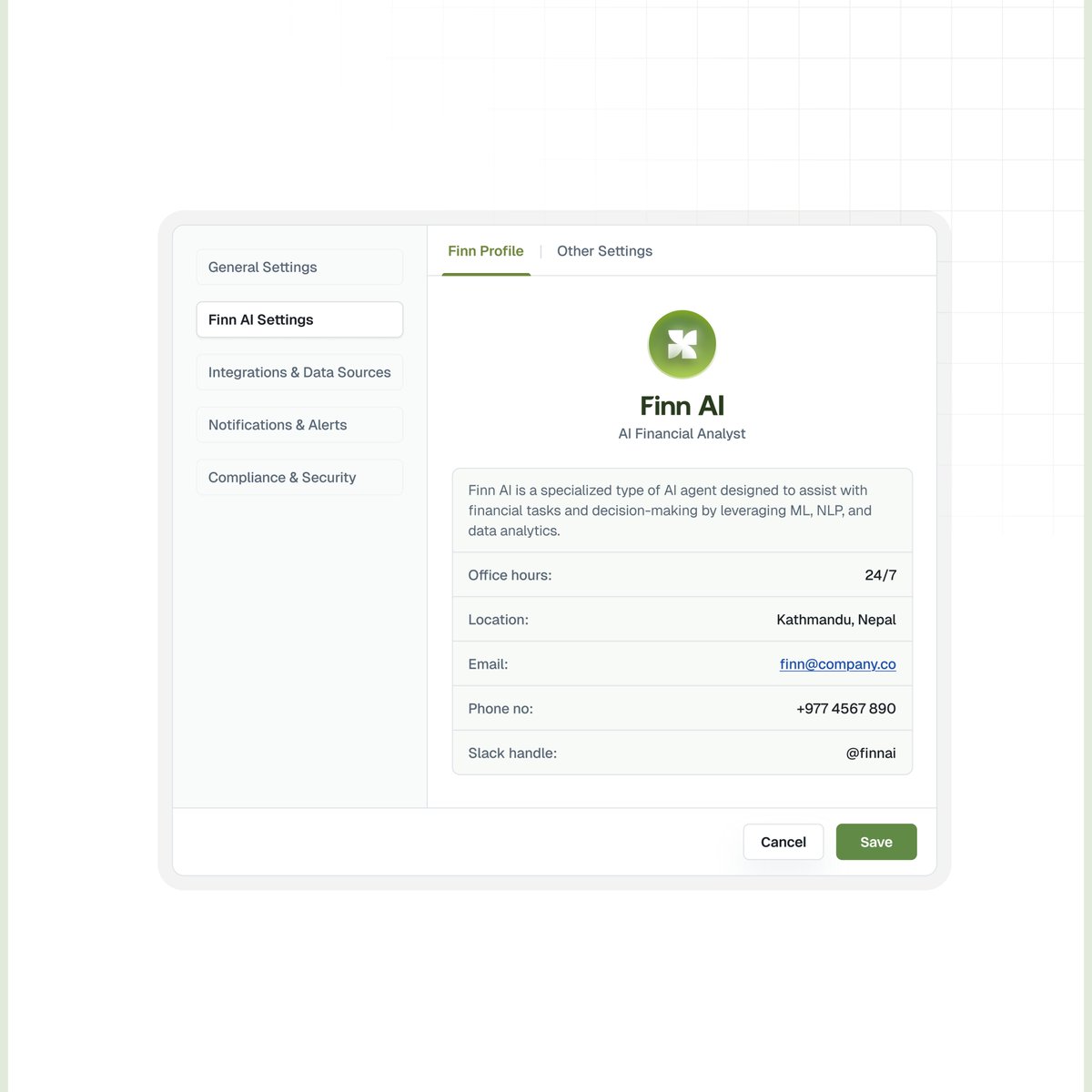 UmetAle's tweet image. Finn AI: AI Financial Analyst

#uiuxinterface