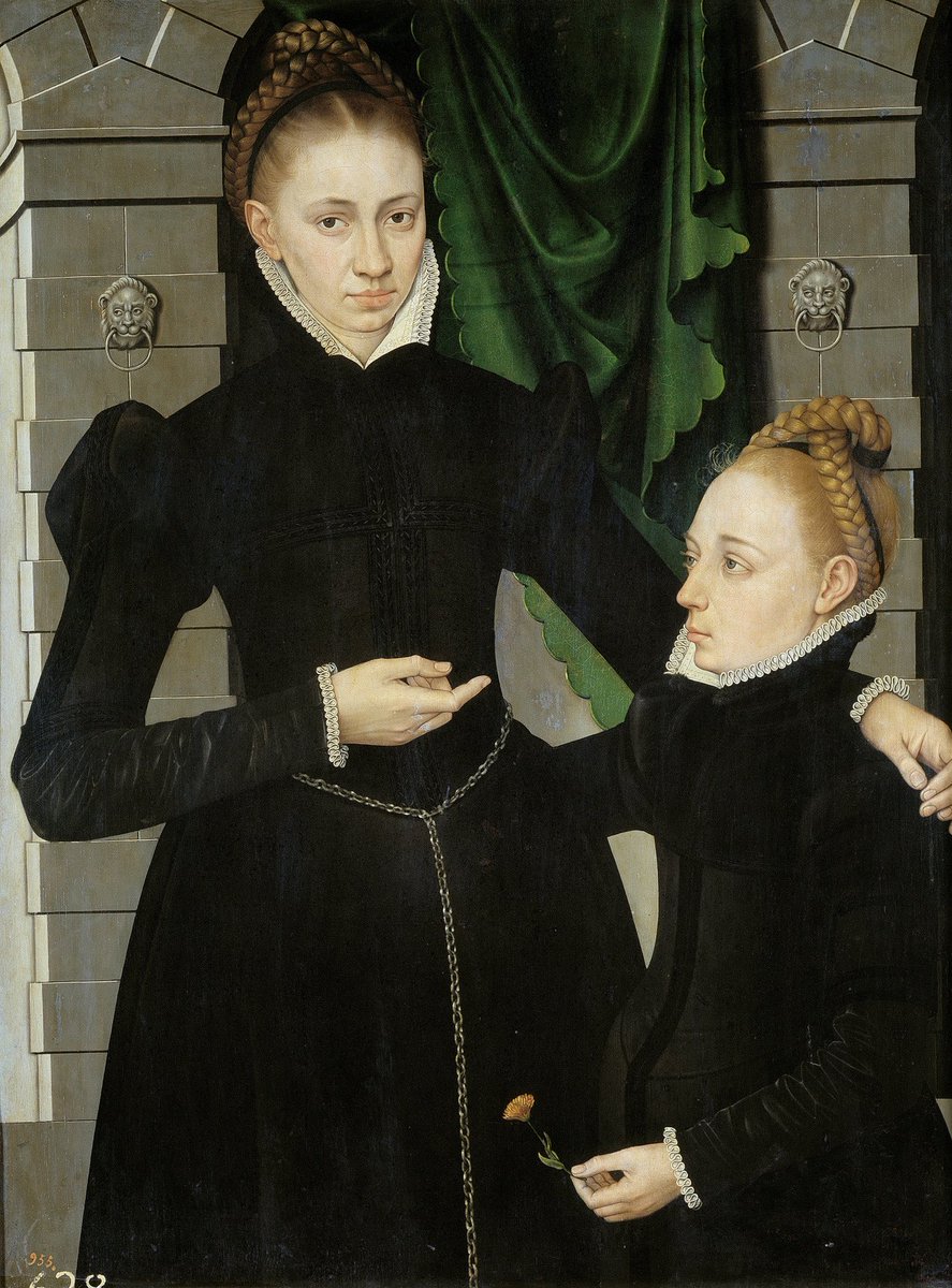 princessrainyx's tweet image. Selyse and Shireen as Portait of a lady and a young girl by Adriaen van Cronenburg, 1567

#selyseflorent #shireenbaratheon #asoiaffanart #ASOIAF #GameOfThrones