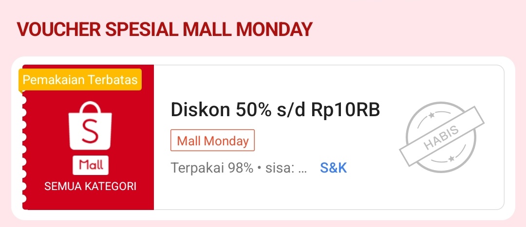 RacunBelanja's tweet photo. Restock Voucher Mall Monday
Diskon 50% maksimal Rp10.000
Tanpa minimal pembelian 
⏰ 12:00
📌 Biasanya delay

https://t.co/xV5Oit3Utt https://t.co/8hoBjrCOBA