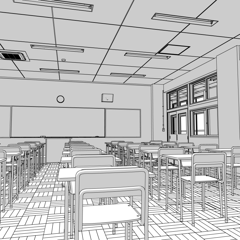 sozairoten's tweet photo. clipstudioの3D素材 学校の教室をクリスタのアセットストアで出しました。小中高と使えるシンプルな普通の教室です。販売中の職員室と同じ作りとなっていますので合わせて使用しても違和感がありません。
https://t.co/DAFRbtwkFh https://t.co/3I5QU6DGU9