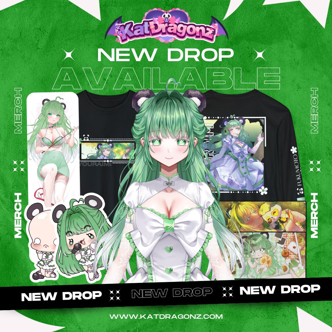 【MERCH DROP】

🐼 YourAimi  x <a href="/KatDragonzShop/">KatDragonz | Merch Hub</a> 🐼

I'm excited to inform that MERCH has officially dropped!! Thank you to everyone who has helped me! Make sure to get yours below~!💚

🛒››› katdragonz.com/collections/yo…
🎨: #dacoolaimi

𐙚⋆.˚ #Vtuber 𐙚⋆.˚ #VtuberEN 𐙚⋆.˚