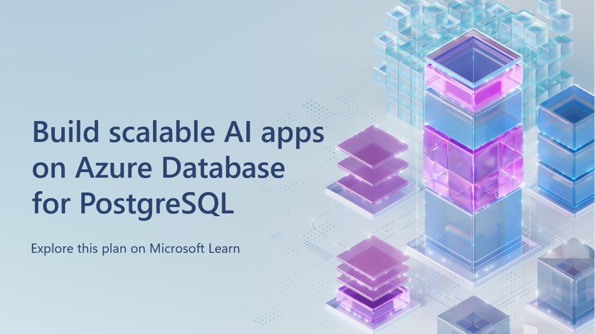 MicrosoftPH's tweet image. 🚀 Supercharge your apps with AI + data!

Explore the new Microsoft Learn Plan: 
✅ Integrate AI services
✅ Build intelligent, scalable apps with Azure Database for PostgreSQL.

Learn More: msft.it/6010tbEtp