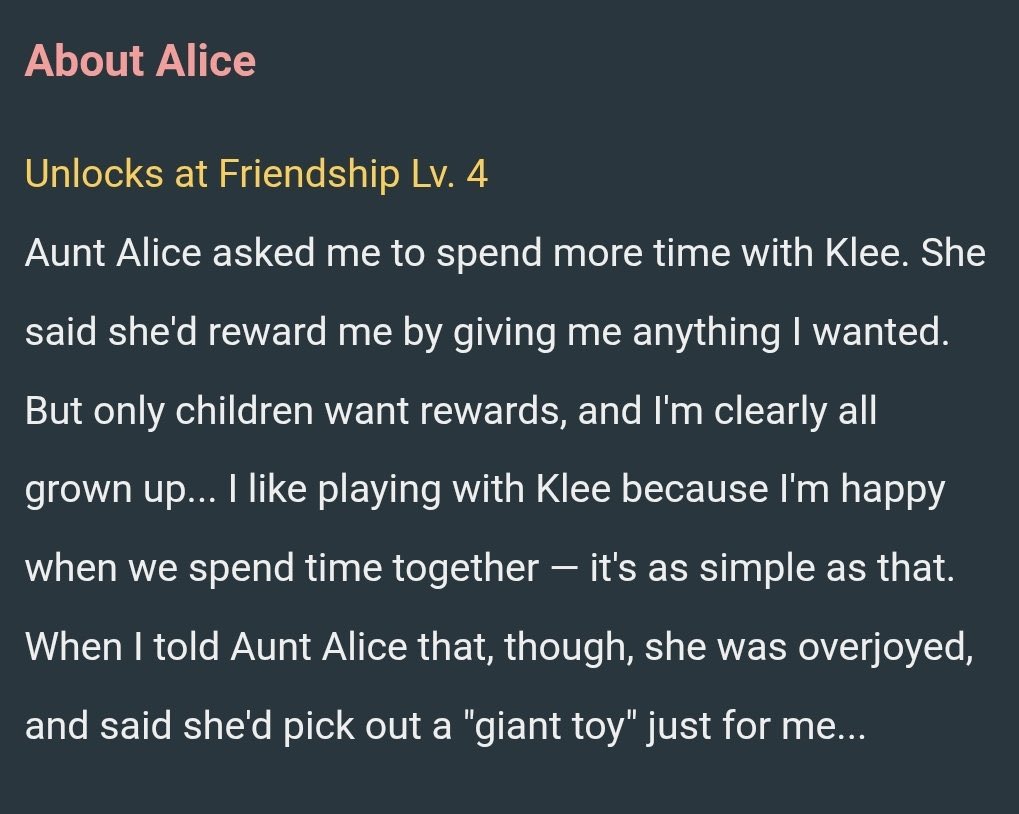 DURIN'S ABOUT ALICE//

.

.

.

.

.

.

.

.

.OMG THAT'S SO CUTEE WHAT A GREAT AUNT 😭😭💞💞💞😭😭😭
#alice #原神