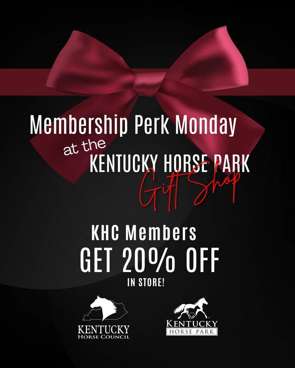 kentuckyhorse's tweet image. 😄 Membership Perk Monday: Kentucky Horse Park Gift Shop edition!
Shopping for a horse enthusiast this season?
❤️Did you know, #KHC members can get 20% off at the @KyHorsePark&apos;s Gift Shop!

Make sure you add it to your holiday shopping list!
#equine #supportlocal