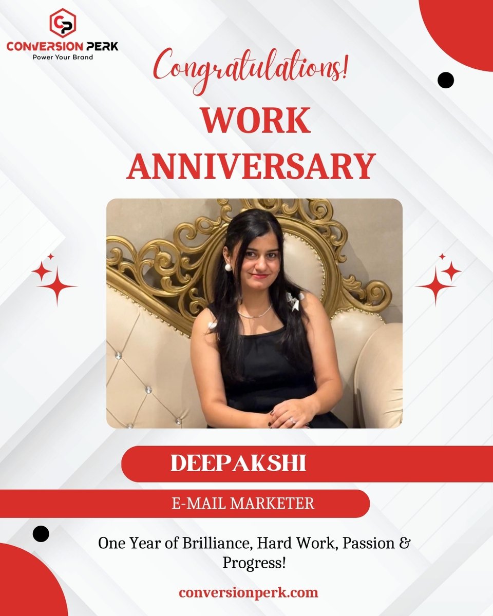 ConversionPerk's tweet image. We’re grateful for your hard work and excited for what the future holds.
Happy 1-Year Work Anniversary!

#WorkAnniversary #OneYearAnniversary #EmployeeRecognition #EmailMarketing #DigitalMarketing #ConversionPerk #CPmohali