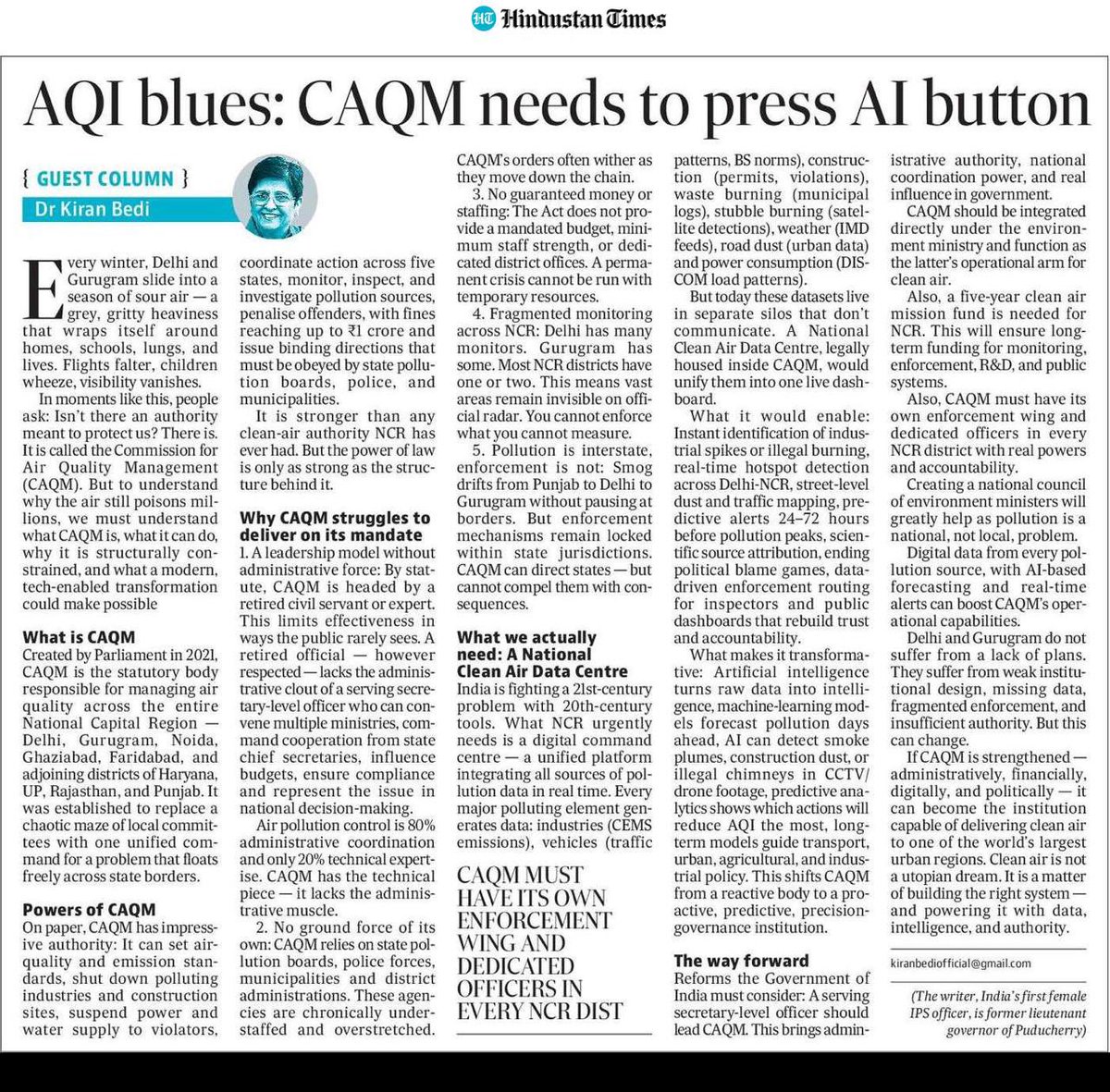 .<a href="/PMOIndia/">PMO India</a> 🙏🙏
May like to identify points of relevance from this enclosed piece  to amend and strengthen #CAQM for long term solutions as well. 
This piece is in #HindustanTimes Chandigarh edition. And available on website of #HT
