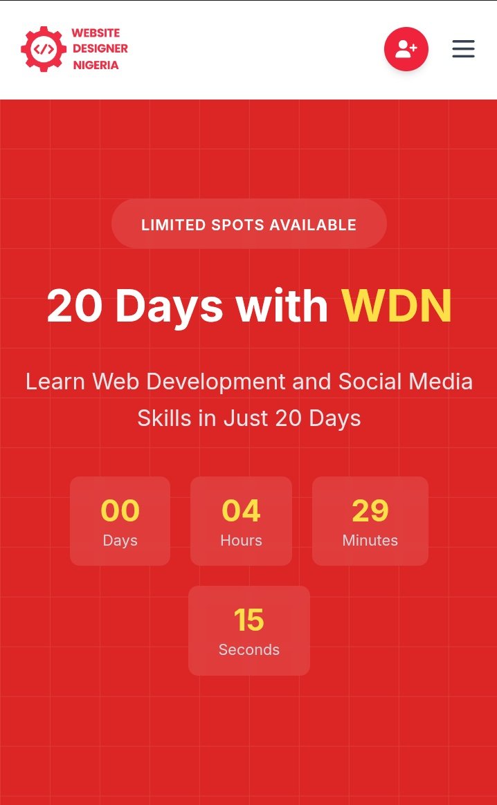 TarcMartins's tweet image. I&apos;m Okonkwo Nnaemeka, a web dev. Today we are officially starting our #20DayswithWDN #20DaysTechWorkshop with @webdesignerng. 

Guys I will be updating my day to day learning journey and I will be needing your help. 

I need you all to criticize my work as I share them.