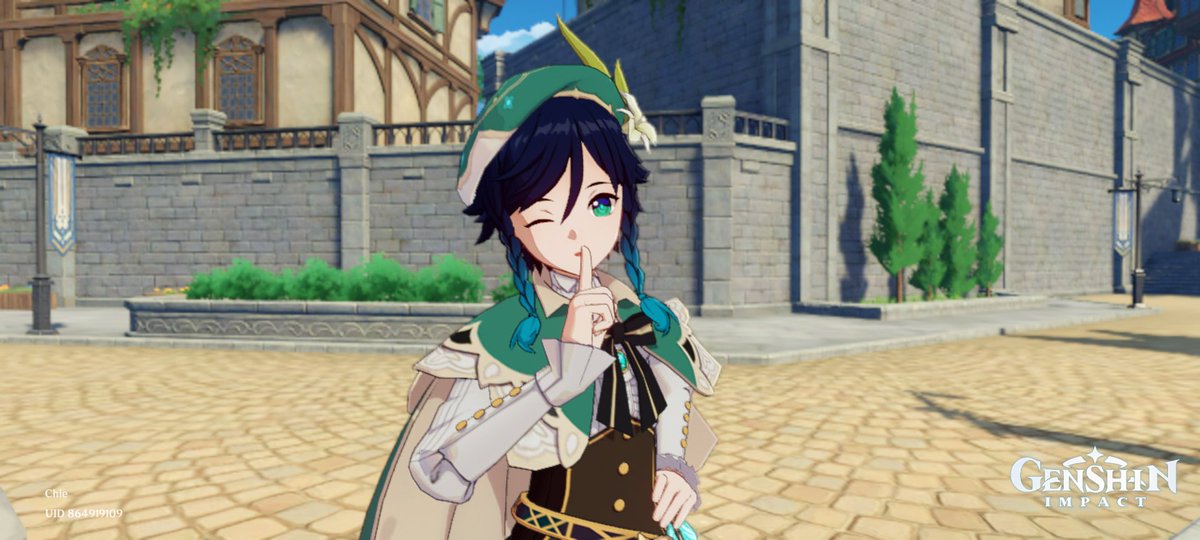 Alice and Venti both having similar 🤫 with a wink mannerism...