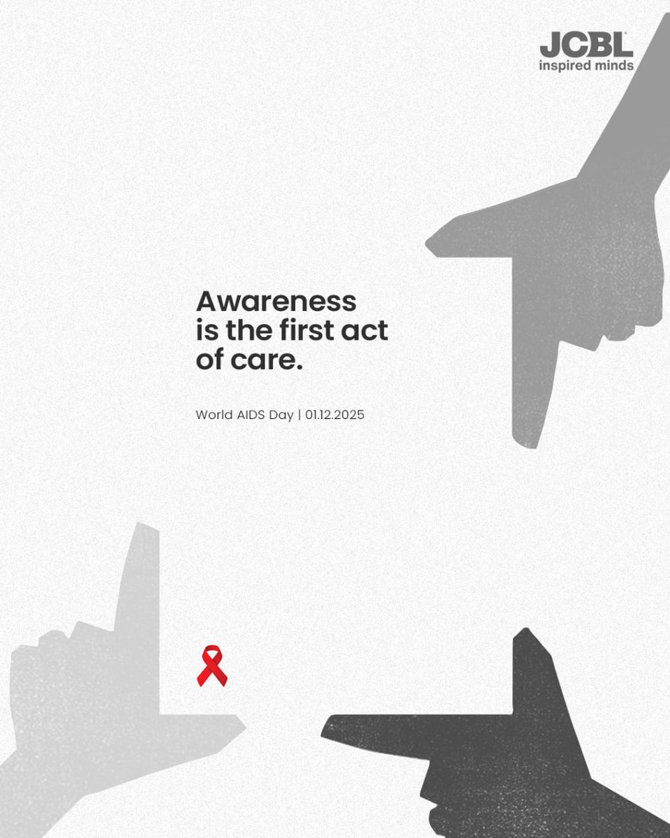 World AIDS Day reminds us that awareness is not just information — it’s responsibility. Let’s choose knowledge, compassion and responsibility.

#WorldAIDSDay #AIDSAwareness #StandTogether #JCBLGroup