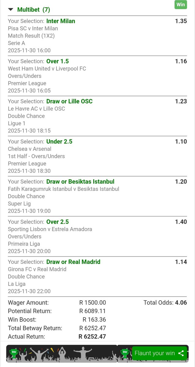 💪💣💥💥𝐁𝐨𝐨𝐦
Perfect execution 🎯💵
7 legs… all green, all clean.
When analysis meets discipline, results speak for themselves.
Winning form activated! 🔥💰

🍏𝐕𝐈𝐏�🍏 𝐈𝐒🍏 𝐖𝐇𝐄𝐑𝐄🍏 𝐓𝐇𝐄🍏 𝐃𝐑𝐄𝐀𝐌🍏 𝐈𝐌𝐏𝐎𝐒𝐒𝐈𝐁𝐋𝐄🍏 𝐇𝐀𝐏𝐏𝐄𝐍𝐒 🔥