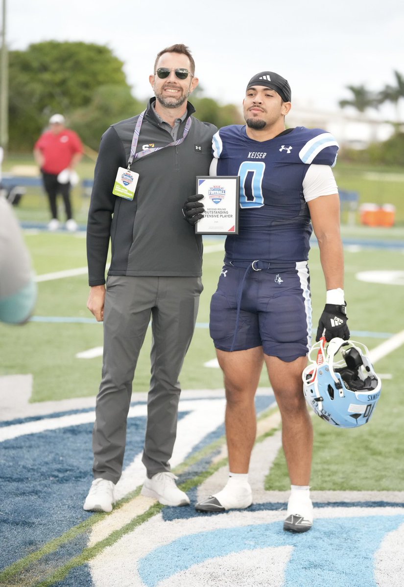 JGP2019's tweet photo. Proud of @_JoshuaPastrana — recognized by the NAIA NAC and NAC Chair Dustin Wilke as the Outstanding Defensive Player in the 2025 NAIA Football Championship Series – 2nd Round! 🏈🔥 All glory to God. 🙏
#NAIA #NAC #KeiserFootball #StudentAthlete #DefensivePlayer #GrindingForGreatness
@KeiserFootball @SunConference @NAIA