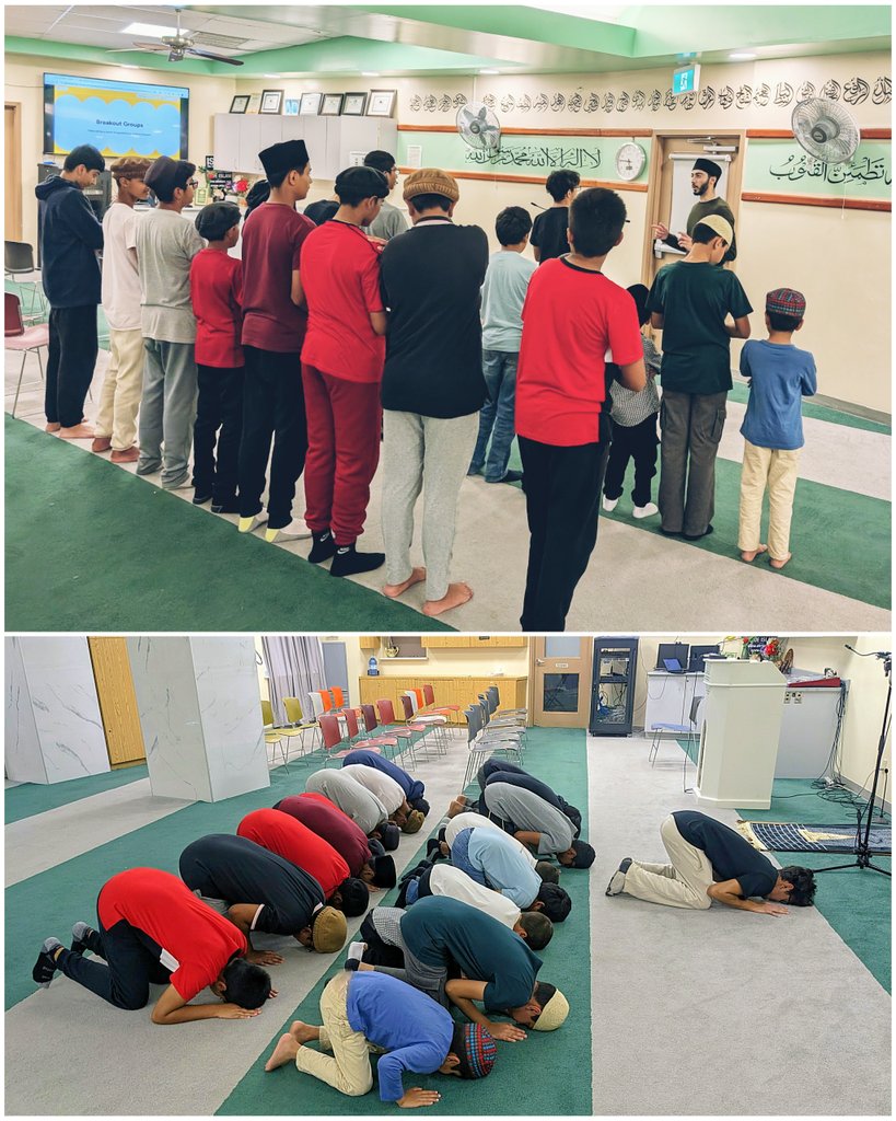 Full circle moment: 

Teaching our Atfal kids how to pray Salat - in the same exact Mosque I was taught when I was a kid 🙏

Doing the same exact exercises our teachers made us do back then 💯

We're just passing it forward, Alhamdulillah.