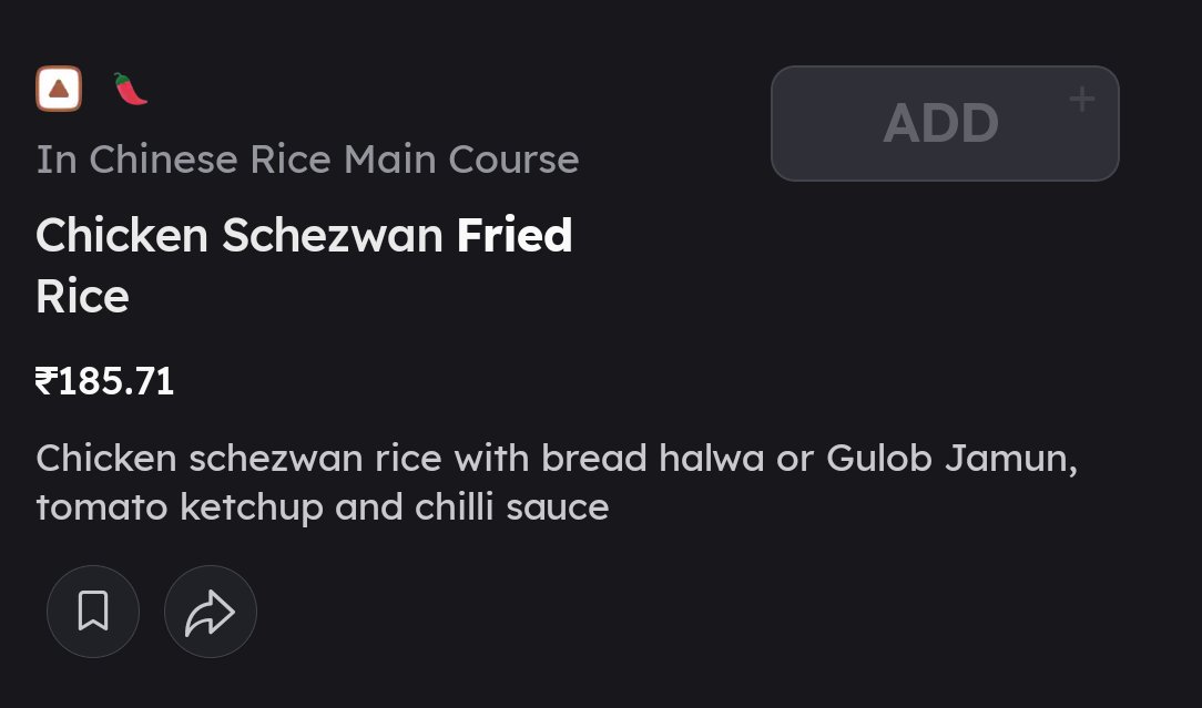 Harez007's tweet photo. @zomatocare I ordered Chicken Schezwan Fried Rice yesterday (Order ID: 7533811913).The menu clearly says it comes with bread halwa or gulab jamun, but it was not delivered. Support didn’t give a proper response. Please resolve or refund, otherwise I’ll take this to consumer forum https://t.co/qrrYRM48M7