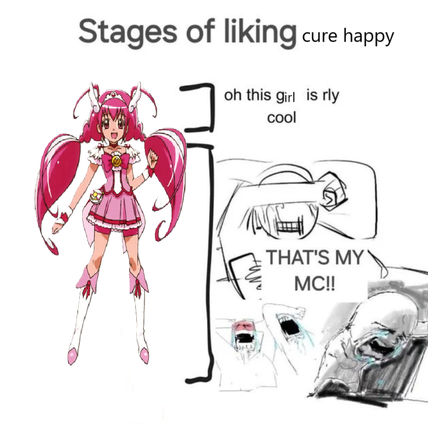 thetoukkisrob3's tweet photo. stages of liking cure happy🗣️ #precure #smileprecure #curehappy https://t.co/0jQXkl45BH