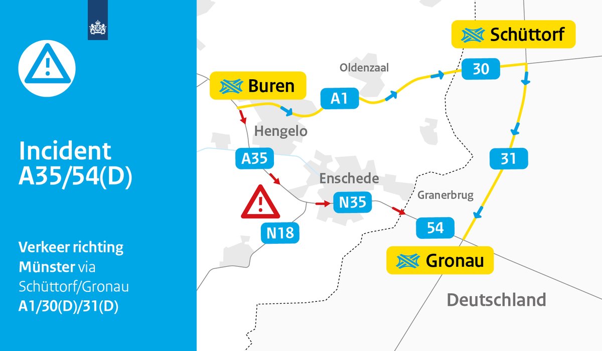 Ongeval op de A35 richting Enschede