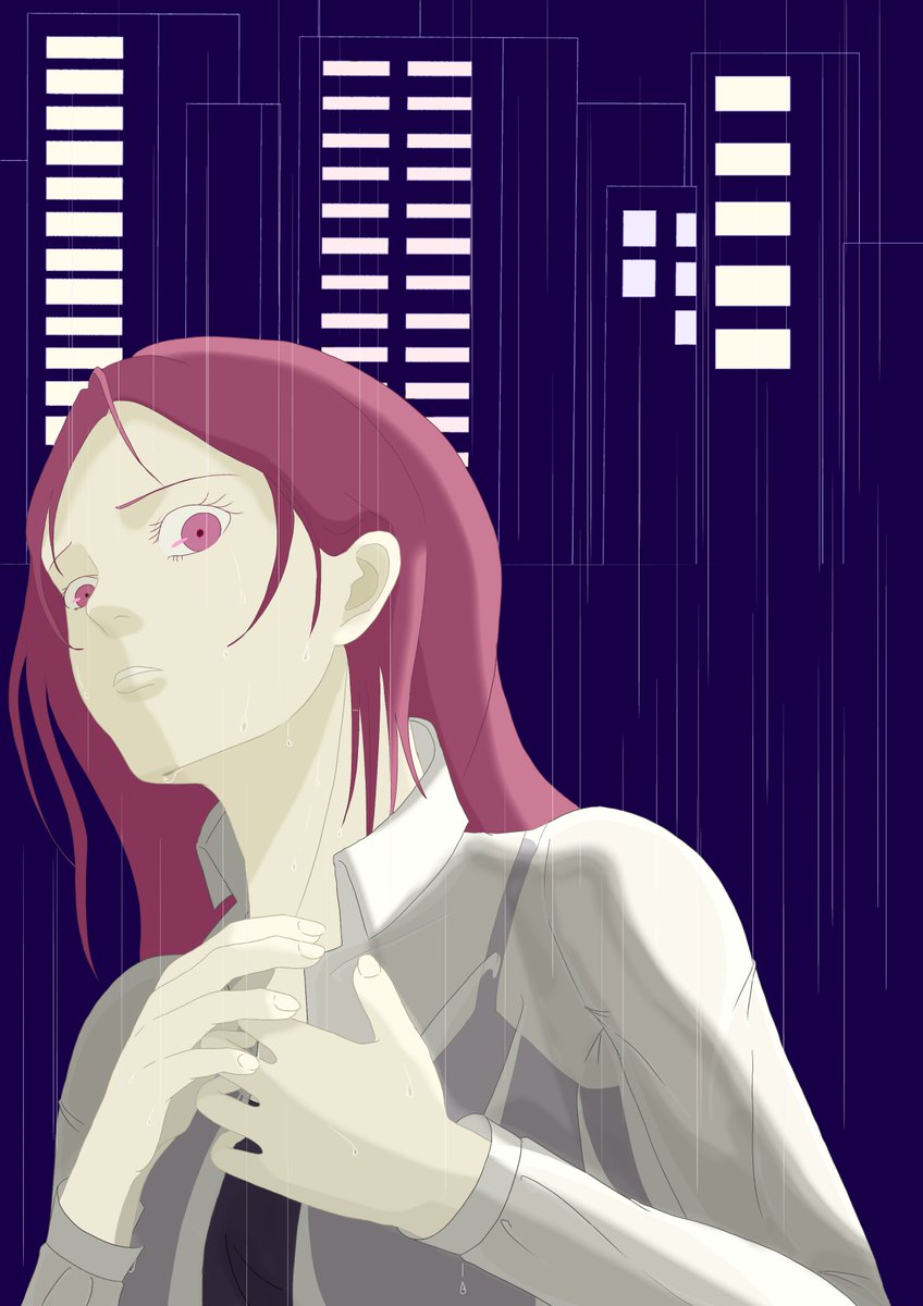 _DIIK_'s tweet image. ｢雨の夜の困惑｣
#イラスト
#デジタルイラスト
#イラスト練習