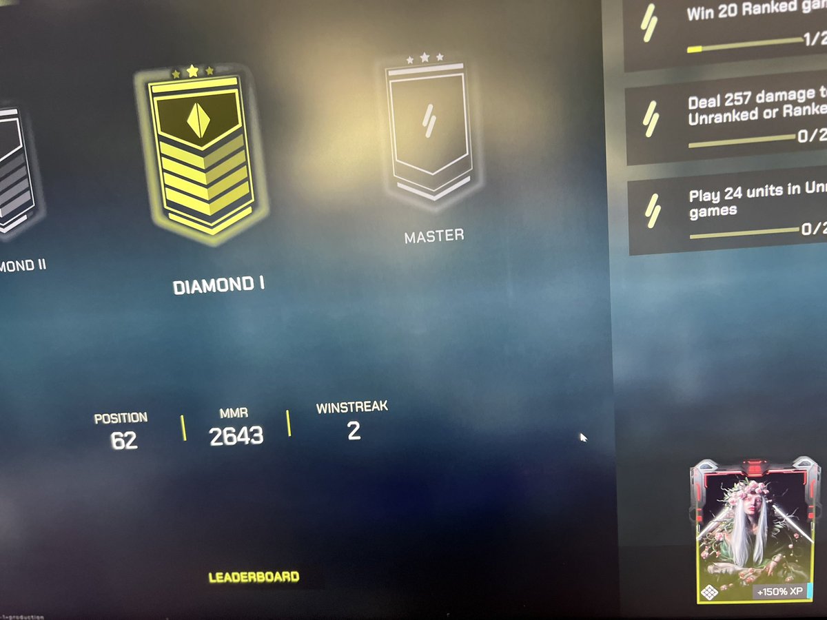 fierce_hs's tweet image. Hard stuck at Diamond. Competition towards the top is brutal. I hate it but I love it at the same time. I think I’m officially addicted xD actually so much fun though. Wait till mobile comes out globally. 😮‍💨