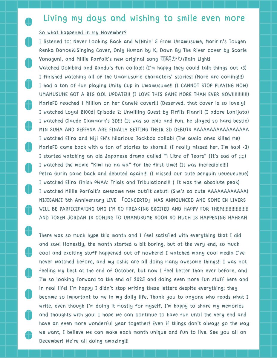 GabrielFlor0816's tweet photo. My November 2025 letter is here! I can't believe I have written 11 letters this year... so much has happened and it all went so freaking fast is scary! I'm excited for December and see how this amazing year concludes! Hopefully everything will be fine.

So...

☄️November 2025☄️ https://t.co/2alC14l63t
