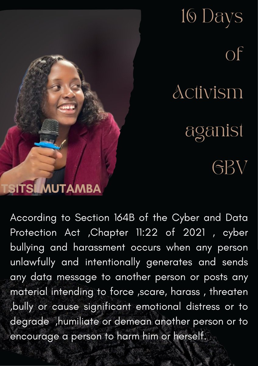 It's day 6 of the 16 Days of Activism against GBV  under the theme:  
UNiTE to end digital violence against young women and girls .
<a href="/unwomenzw/">UN Women Zimbabwe</a>