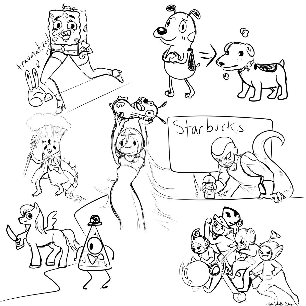 potato_dots's tweet photo. Tried to do prompts from a random generator for stream and choices have been.....made https://t.co/4bEmTy29jl