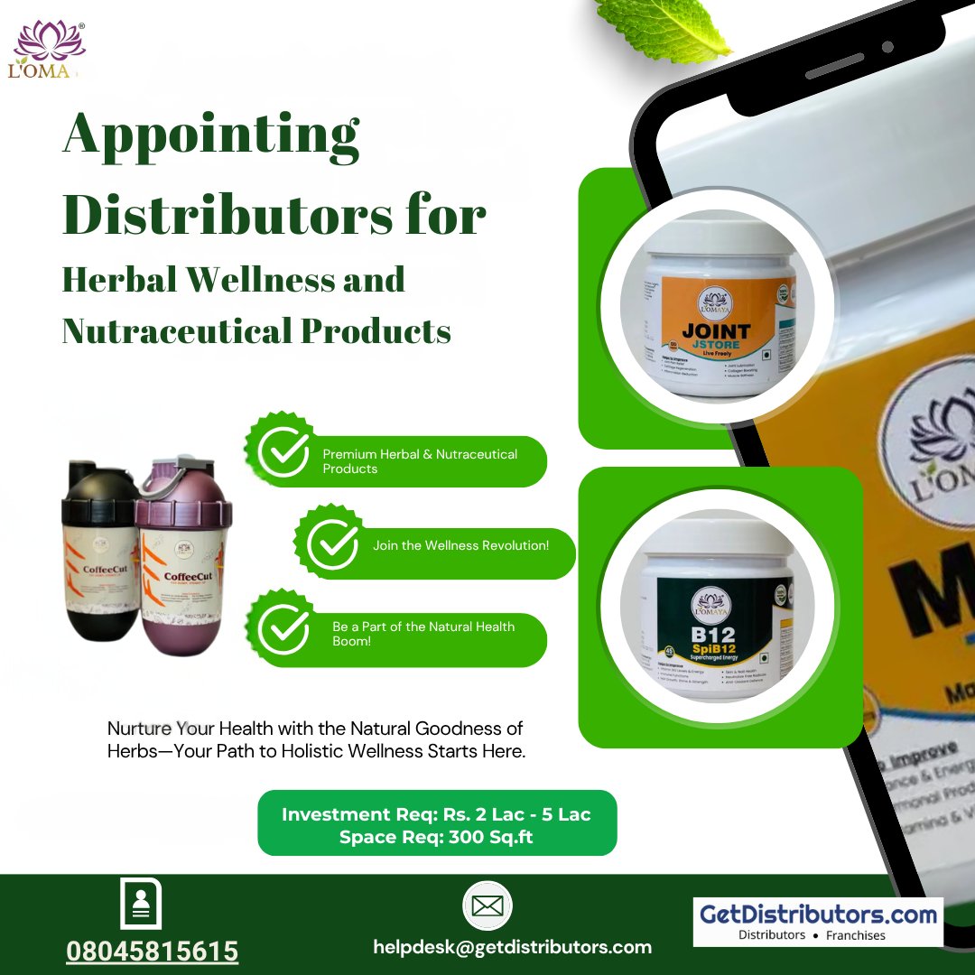 getdistributors's tweet image. Appointing #Distributors for Premium Herbal Wellness and Nutraceutical Products.
Details 👉 getdistributors.com/tiny/8XlnB9Pmqp

★Investment : ₹ 2 - 5 Lac
★High Profit Margins
★Marketing Support
✓Hurry to take #Distributorship !

#LomayaLifesciencesPrivateLimited #Lomaya #Dealers
