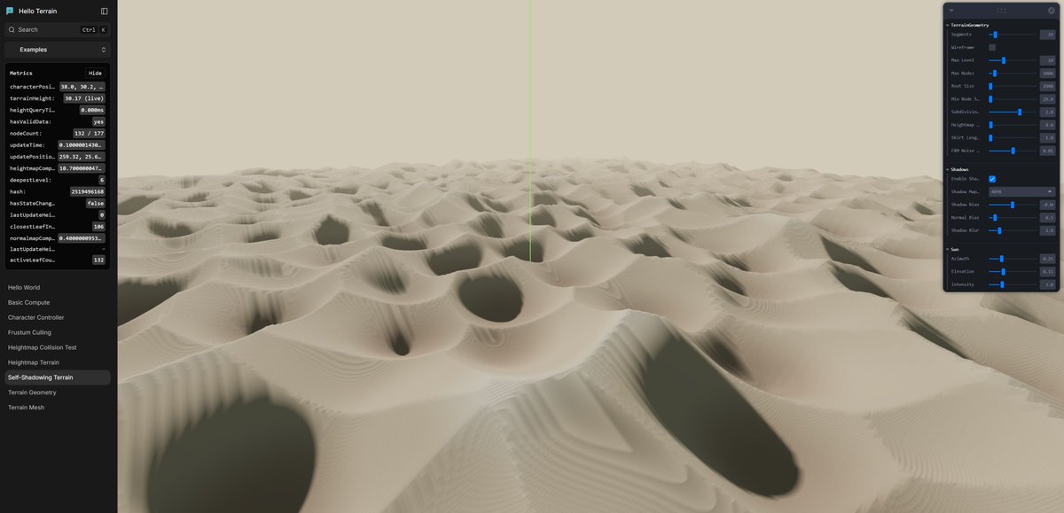 KennyPirman's tweet image. Some hello-terrain experiments to fight the sunday scarries #threejs #webgpu