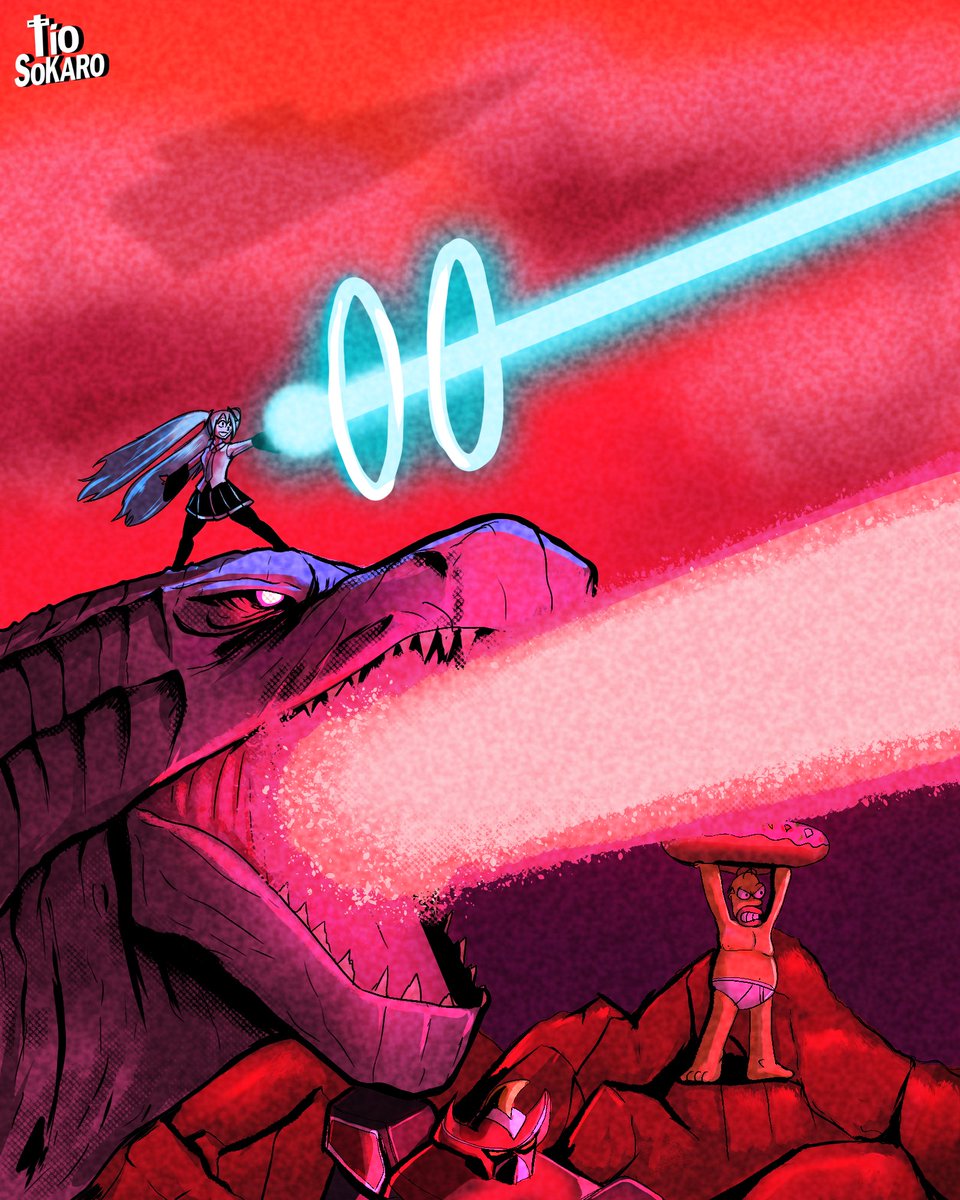 TioSokaro's tweet image. Hatsune Miku x Godzilla 
#Fortnite #HatsuneMiku #Godzillafanart