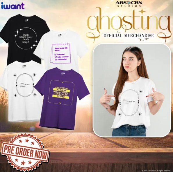 ABSCBNpr's tweet image. Seen zone? Delivered.
Ghosted? Add to cart. 😌

Check out these new shirts from Fyang Smith and JM Ibarra's iWant series "Ghosting" now available via Shirts and Prints PH on Shopee &amp;amp; Lazada 👕🔥

#abscbnlicensing #licensing #Ghosting