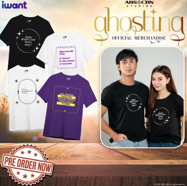 ABSCBNpr's tweet image. Seen zone? Delivered.
Ghosted? Add to cart. 😌

Check out these new shirts from Fyang Smith and JM Ibarra's iWant series "Ghosting" now available via Shirts and Prints PH on Shopee &amp;amp; Lazada 👕🔥

#abscbnlicensing #licensing #Ghosting