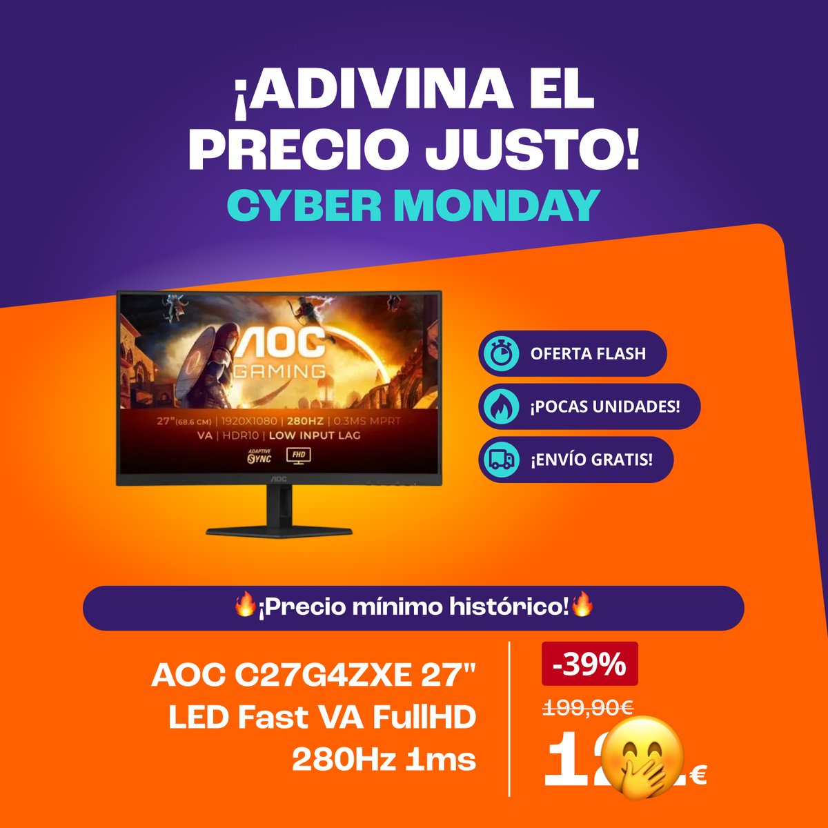 Si adivinas el 'Precio Justo' de este monitor te lo mando (o si te portas bien 👀) 👇
