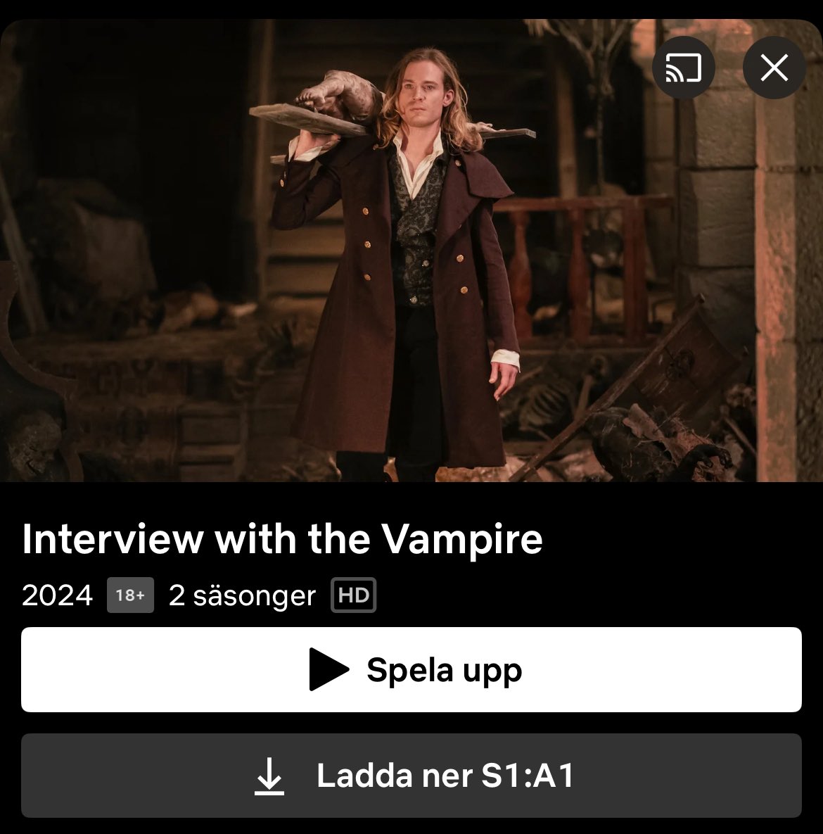 interview with the vampire is finally on netflix in sweden i could cry right now