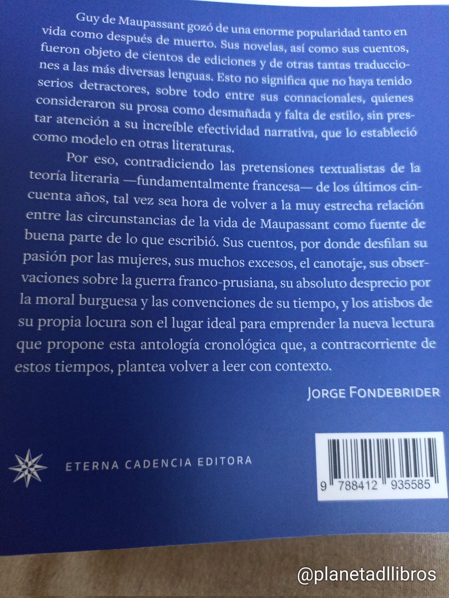 «Bola de Sebo», sigue siendo nuestro preferido (aquí más completo)
El más conocido y aplaudido por algunos grandes escritores; sus admiradores. Porque otros despreciaron su obra y su vida, como bien explica Fondebrider en el prólogo
Un libro que es un regalo 🎁
<a href="/EternaCadenciaE/">Eterna Cadencia España</a>