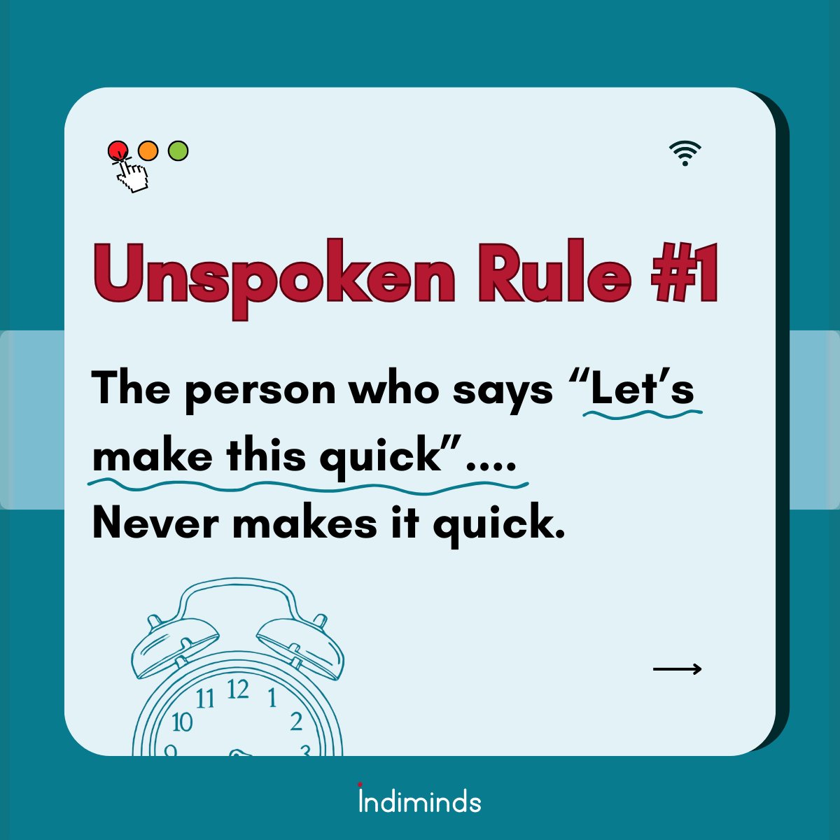 Indimindstech's tweet image. Office life comes with rules nobody wrote but everyone follows. So this Tuesday, we broke the silence.
Introducing #TabooTuesday; where we call out the relatable chaos, one unspoken rule at a time.
Because someone had to say it. 😉

#WorkplaceHumor #Indiminds