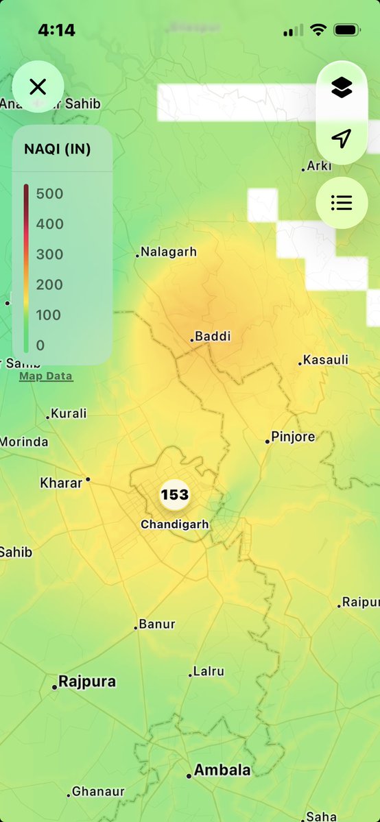ambkcsingh's tweet image. AQI in Chandigarh today clearly impacted by pollution emanating from Baddi- Himachal Pradesh’s industrial hub. This needs to be taken up with Congress/HP/Union Gov.