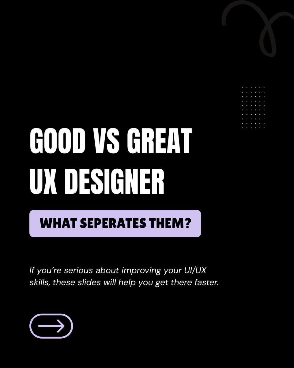 theuxground's tweet photo. Good UX designers focus on the screen.
Great UX designers focus on the thinking behind the screen.

This carousel breaks it down in a way that’s easy to apply.
Save it, learn from it, grow with it.💜

#uiuxdesign #uxdesigner #designgrowth #uxcommunity #theuxground https://t.co/89beKPchrJ