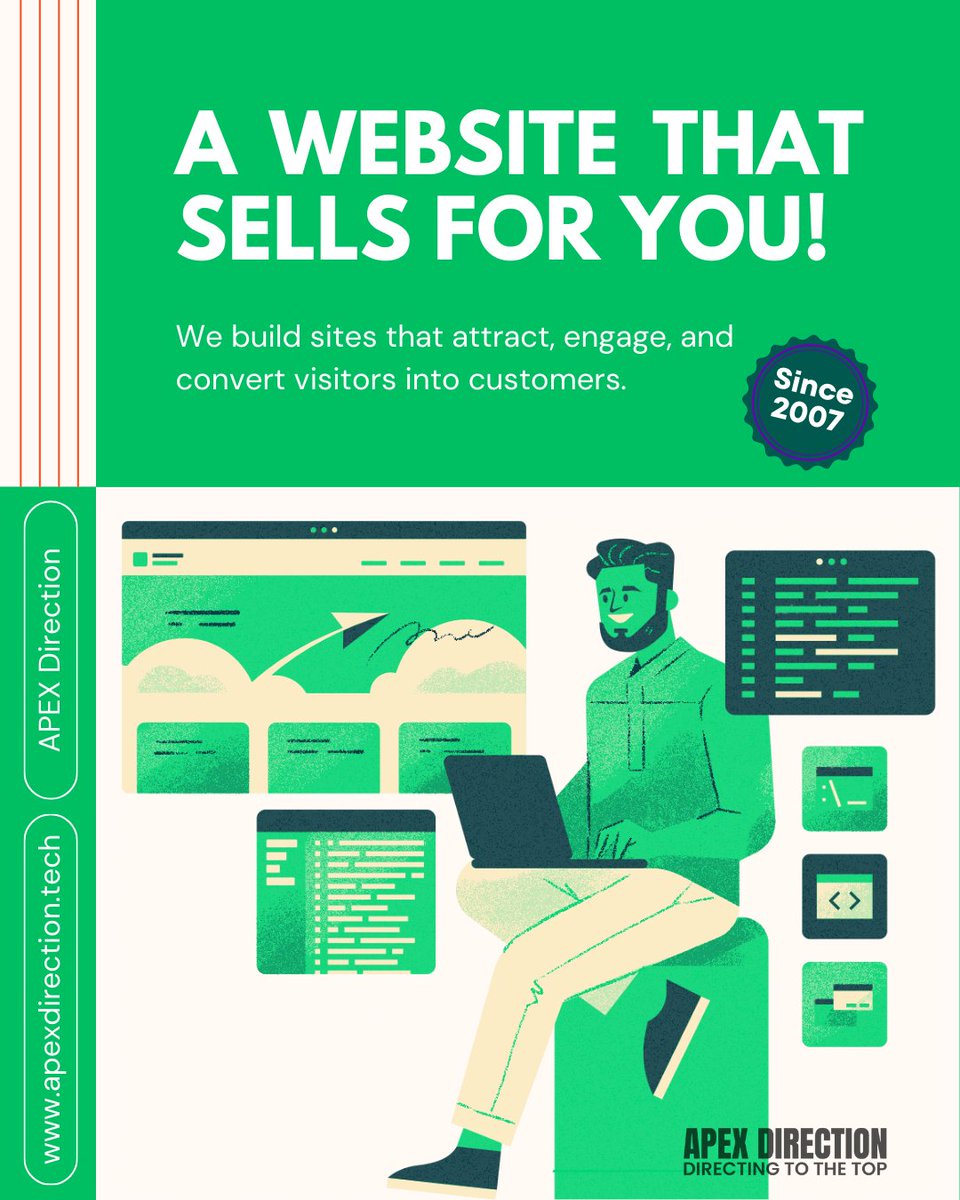 🚀 A Website That Sells For You!

Your website should be more than just a digital presence—it should be a powerful sales engine. 

💡 From design to development
💡 From SEO to user experience

Visit us 👉 apexdirection.tech

#APEXDirection #WebsiteDevelopment #BusinessGrowth