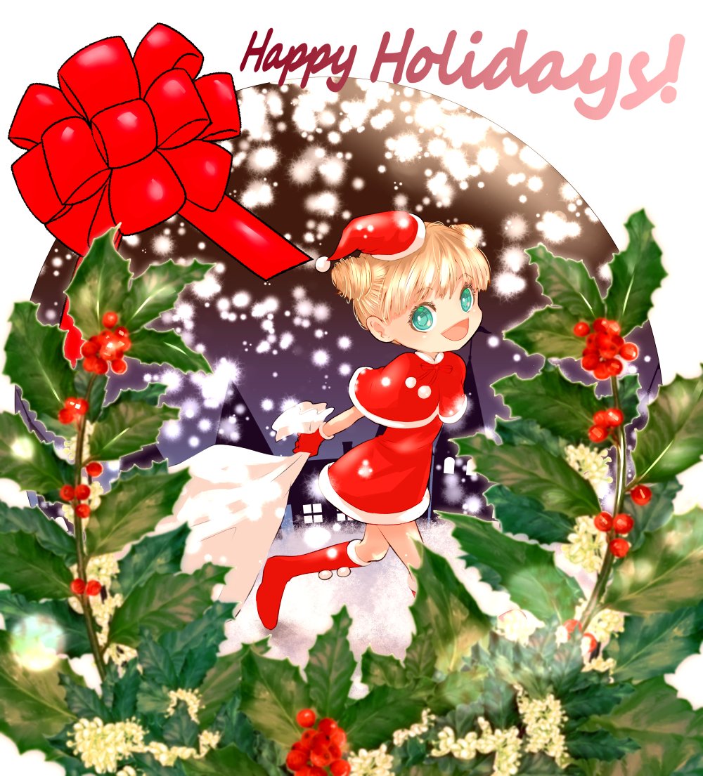 これは2年前のクリスマスイラスト☃️ スノードームの中のお人形さん的
