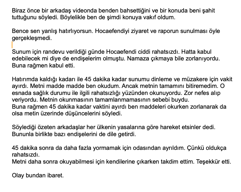 erkamtufan's tweet image. Ahmet merhaba @AhmettDonmez  

4 gün önce şeffaflık çalıştayı raporunun takdimi ile ilgili WhatsApp’tan sana aşağıdaki mesajı atmıştım.
Konu ruhunun uykuna yürümüş Hocaefendi’nin hukuku ve benim şahitliğim olunca bu mesajı atma ihtiyacı duydum.

Konuyu anlatırken beni kaynak…